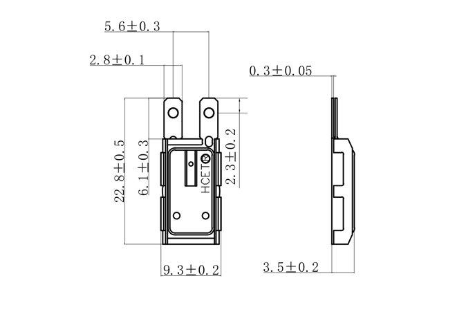 HC01座椅電機熱保護器尺寸圖