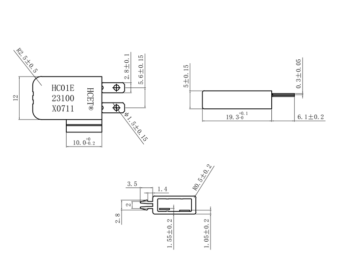HC02-B座椅電機(jī)過(guò)載保護(hù)器尺寸圖