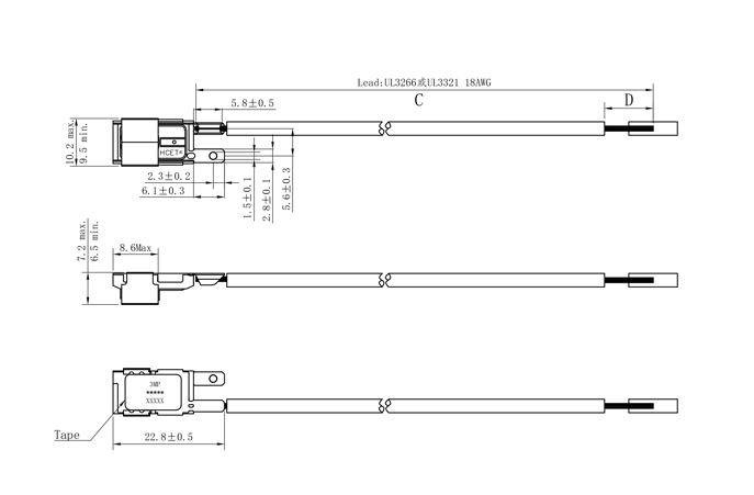 3MP電流溫度雙保護(hù)電機(jī)保護(hù)器 尺寸圖