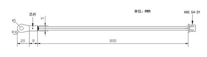 OT端子線環(huán)型NTC溫度傳感器尺寸圖