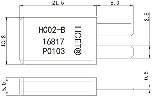 玻璃升降電機過載保護器外觀尺寸