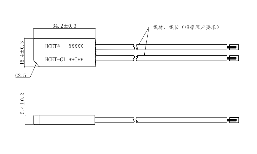HCET-C1溫控開關(guān)尺寸圖